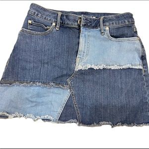 Vintage blue Patched Jean skirt